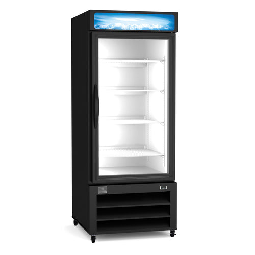 Kelvinator Commercial KCHGM12R 25" One Section Glass Door Merchandiser - (1) Right Hinge Door, Black, 115v-cityfoodequipment.com