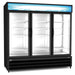 Kelvinator Commercial KCHGM72F 81" Three Section Display Freezer w/ Swing Doors - Bottom Mount Compressor, Black, 220v/1ph-cityfoodequipment.com