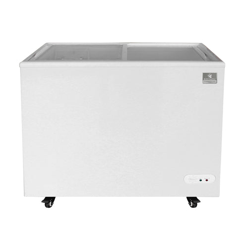 Kelvinator Commercial KCNF073WS 37 13/16" Mobile Ice Cream Freezer w/ Wire Storage Basket - White, 120v-cityfoodequipment.com