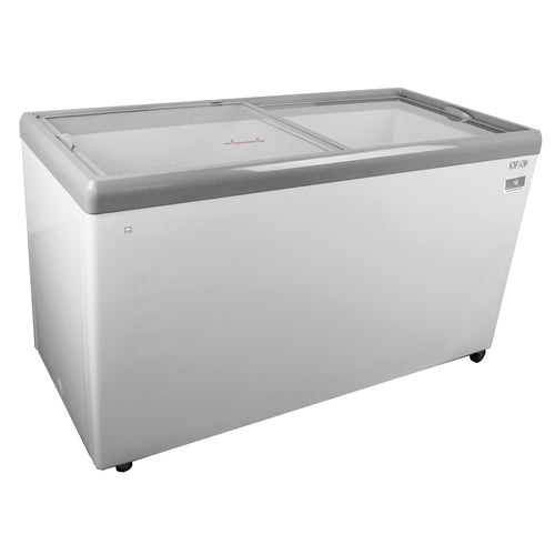 Kelvinator Commercial KCNF140WH 59 1/2" Mobile Ice Cream Freezer w/ Wire Storage Basket - White, 120v-cityfoodequipment.com