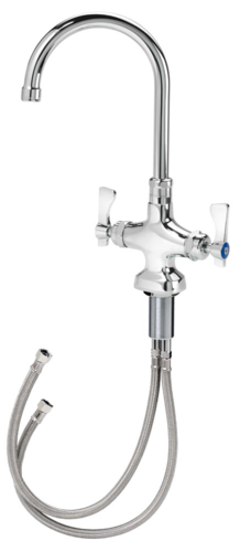 Krowne 16-301L Deck Mount Double Pantry Faucet - 6" Gooseneck Spout, Single Hole-cityfoodequipment.com