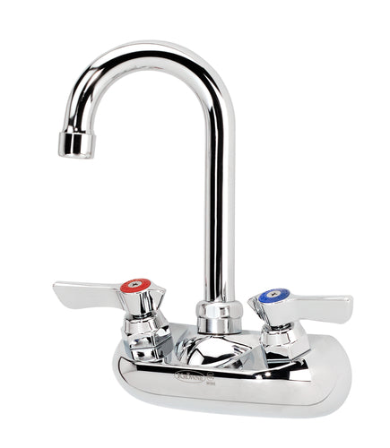 Krowne 10-400L Splash Mount Faucet - 3 1/2" Gooseneck Spout, 4" Centers-cityfoodequipment.com