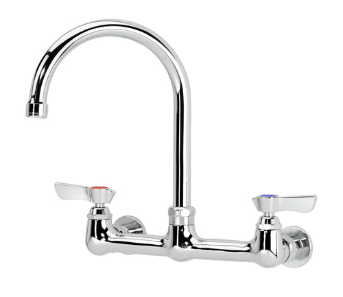 Krowne 12-801L Splash Mount Faucet - 6" Gooseneck Spout, 8" Centers-cityfoodequipment.com