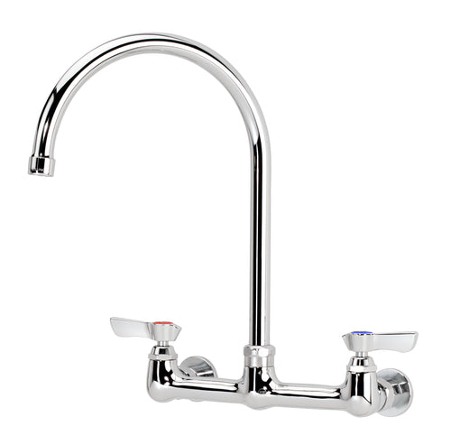 Krowne 12-802L Splash Mount Faucet - 8 1/2" Gooseneck Spout, 8" Centers-cityfoodequipment.com