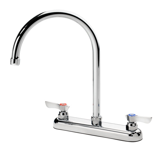 Krowne 13-802L Deck Mount Faucet - 8 1/2" Gooseneck Spout, 8" Centers-cityfoodequipment.com