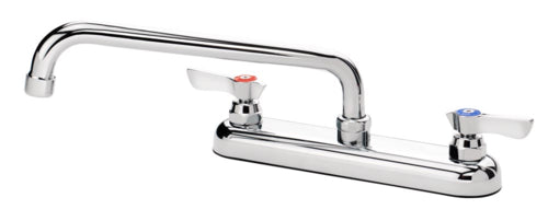Krowne 13-810L Deck Mount Faucet - 10" Swing Spout, 8" Centers-cityfoodequipment.com