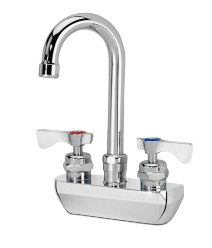 Krowne 14-400L Splash Mount Faucet - 3 1/2" Gooseneck Spout, 4" Centers-cityfoodequipment.com