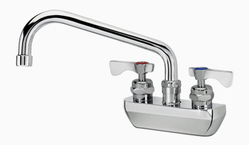 Krowne 14-408L Splash Mount Faucet - 8" Swing Spout, 4" Centers-cityfoodequipment.com
