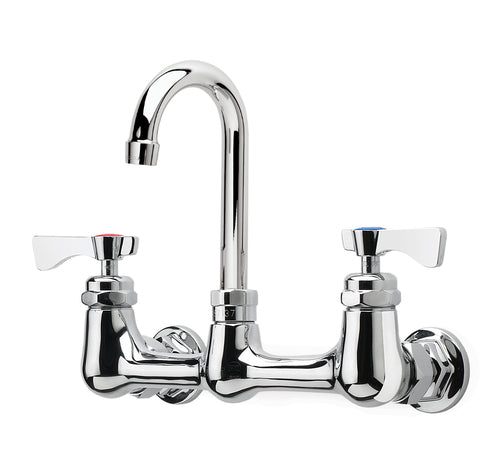 Krowne 14-801L Splash Mount Faucet - 6" Gooseneck Spout, 8" Centers-cityfoodequipment.com