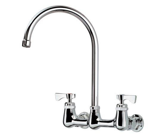 Krowne 14-802L Splash Mount Faucet - 8 1/2" Gooseneck Spout, 8" Centers-cityfoodequipment.com