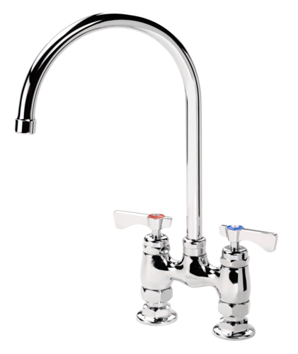Krowne 15-402L Deck Mount Faucet - 8 1/2" Gooseneck Spout, 4" Centers-cityfoodequipment.com