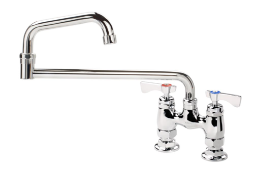 Krowne 15-418L Deck Mount Faucet w/ 18" Double Jointed Swing Nozzle-cityfoodequipment.com