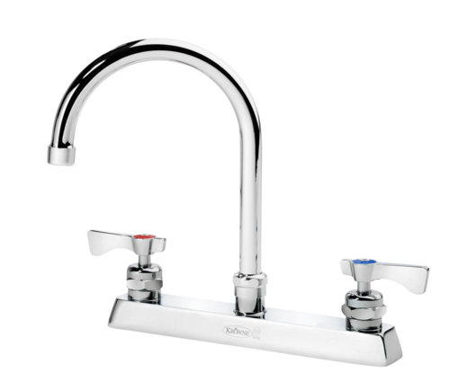 Krowne 15-501L Deck Mount Faucet - 6" Gooseneck Spout, 8" Centers-cityfoodequipment.com