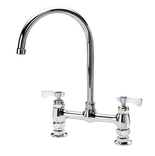 Krowne 15-802L Deck Mount Faucet - 8 1/2" Gooseneck Spout, 8" Centers-cityfoodequipment.com
