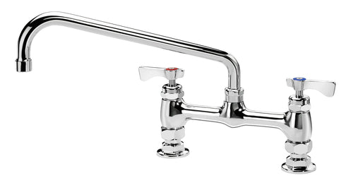 Krowne 15-810L Deck Mount Faucet - 10" Swing Spout, 8" Centers-cityfoodequipment.com