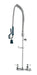Krowne 17-108WL 36"H Wall Mount Pre Rinse Faucet - 1 1/5 GPM, Base with Nozzle-cityfoodequipment.com