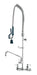 Krowne 17-109WL 36"H Wall Mount Pre Rinse Faucet - 1 1/5 GPM, Base with Nozzle-cityfoodequipment.com