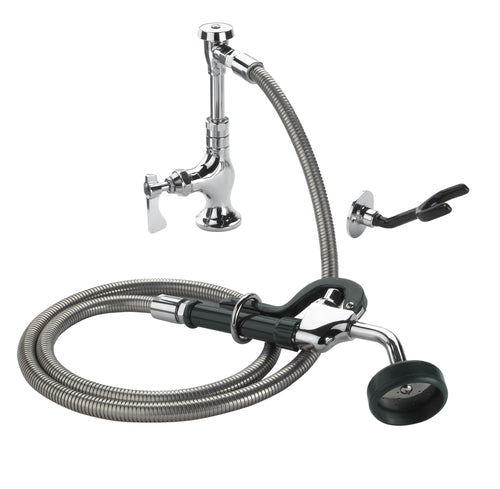 Krowne 19-203L 10 1/2"H Deck Mount Pre Rinse Faucet - 1 3/5 GPM, Base with Nozzle-cityfoodequipment.com