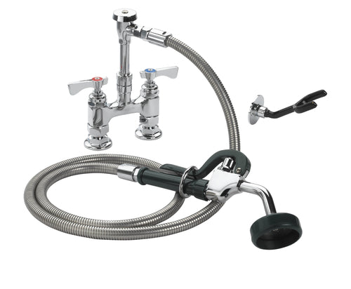 Krowne 19-204L 10 1/2"H Deck Mount Pre Rinse Faucet - 1 3/5 GPM, Base with Nozzle-cityfoodequipment.com