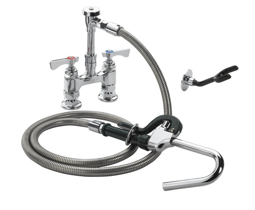 Krowne 20-204L Deck Mount Pot Filler Faucet w/ 72" Hose & Hook Nozzle-cityfoodequipment.com