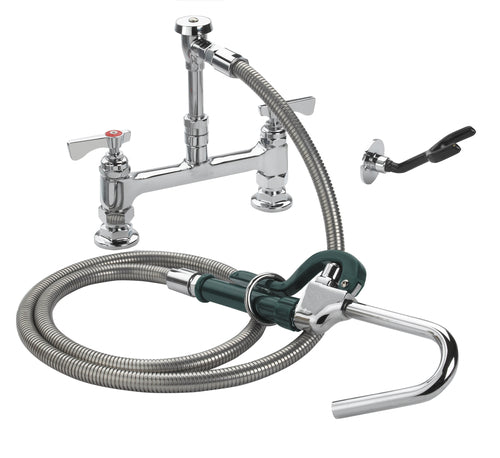 Krowne 20-208L Deck Mount Pot Filler Faucet w/ 72" Hose & Hook Nozzle-cityfoodequipment.com