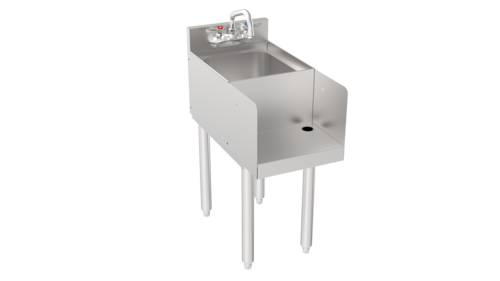 Krowne 18-12BD 12" Silver Series 1 Compartment Sink w/ 10"L x 12"W Bowl, 7" Deep-cityfoodequipment.com