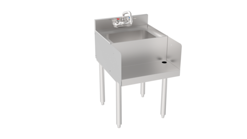 Krowne 18-18BD 18" Silver Series 1 Compartment Sink w/ 10"L x 12"W Bowl, 7" Deep-cityfoodequipment.com