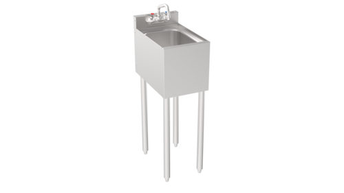 Krowne 18-1C 12" Silver Series 1 Compartment Sink w/ 10"L x 14"W Bowl, 7" Deep-cityfoodequipment.com