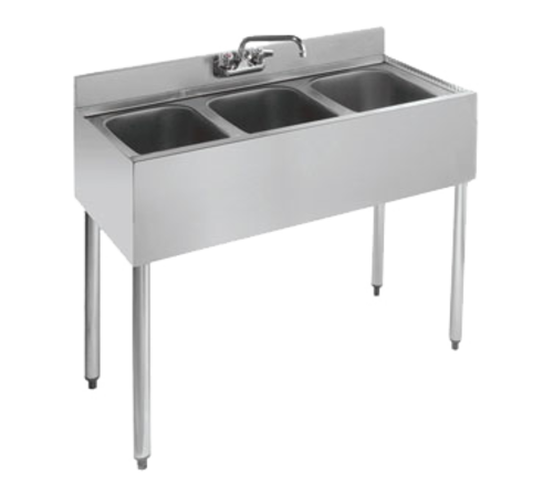 Krowne 18-33 36" Silver Series 3 Compartment Sink w/ 10"L x 14"W Bowls, 7" Deep-cityfoodequipment.com