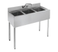 Krowne 18-33 36" Silver Series 3 Compartment Sink w/ 10"L x 14"W Bowls, 7" Deep-cityfoodequipment.com