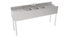 Krowne 18-63C 72" Silver Series 3 Compartment Sink w/ 10"L x 14"W Bowls, 7" Deep-cityfoodequipment.com