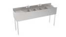 Krowne 18-64C 72" Silver Series 4 Compartment Sink w/ 10"L x 14"W Bowls, 7" Deep-cityfoodequipment.com