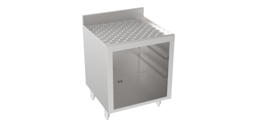 Krowne 18-GSB1 Silver Series Under Bar Glass Storage Unit - Open Base, 3" Back Splash, 24" x 22 1/2"-cityfoodequipment.com