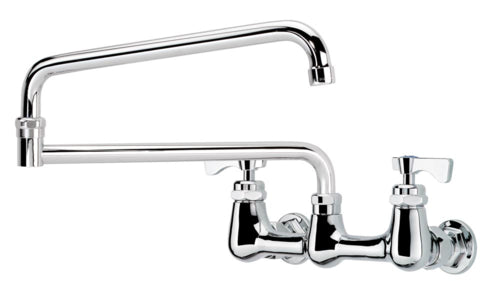 Krowne 14-824L Splash Mount Faucet w/ 24" Double Jointed Swing Nozzle & Lever Handles-cityfoodequipment.com