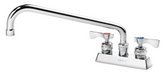 Krowne 15-312L-W-E6 Deck Mount Faucet w/ 12" Swing Spout & VR Wrist Action Handles - 4" Centers, 2.20 GPM-cityfoodequipment.com