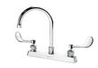 Krowne 15-501L-W-E4 Deck Mount Faucet w/ 6" Gooseneck Spout & VR Wrist Action Handles - 8" Centers, 1.5 GPM-cityfoodequipment.com