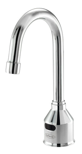 Krowne 16-649 Deck Mount Electronic Faucet - Single Hole, Gooseneck Spout, Battery Operated-cityfoodequipment.com