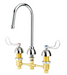 Krowne 14-840L Deck Mount Restroom Faucet w/ 5 3/4" Gooseneck Spout & Wristblade Handles - 8" Centers, Chrome Plate-cityfoodequipment.com