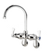 Krowne 15-601L Splash Mount Faucet w/ 6" Gooseneck Spout & Lever Handles - Adjustable Centers, Chrome Plated-cityfoodequipment.com