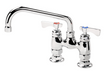 Krowne 15-408L-W-E4 Raised Deck Mount Faucet w/ 8" Swing Spout & VR Wrist Action Handles - 4" Centers, 1.5 GPM-cityfoodequipment.com
