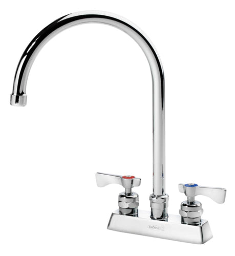 Krowne 15-302L-W-E4 Deck Mount Faucet w/ 8 1/2" Gooseneck Spout & VR Wrist Action Handles - 4" Centers, 1.5 GPM-cityfoodequipment.com