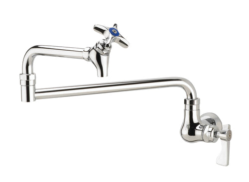 Krowne 16-181L Splash Mount Pot Filler Faucet w/ 18" Double Jointed Swing Nozzle-cityfoodequipment.com