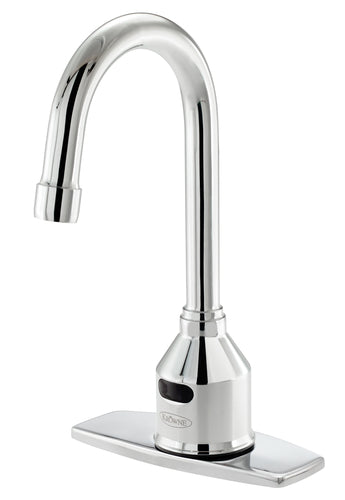 Krowne 16-649P Deck Mount Electronic Faucet - Single Hole, Gooseneck Spout, Battery Operated-cityfoodequipment.com