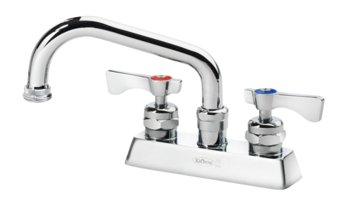 Krowne 15-350L Deck Mount Laundry Tub Faucet w/ 6" Swing Spout & Lever Handles - 4" Centers, Chrome Plated-cityfoodequipment.com