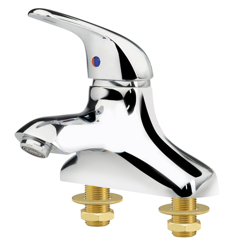 Krowne 14-520L Deck Mount Lavatory Faucet w/ 4 1/2" Spout & Lever Handle - 4" Centers, Chrome Plated-cityfoodequipment.com