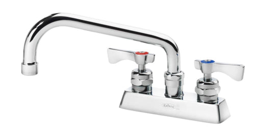 Krowne 15-308L-W-E4 Deck Mount Faucet w/ 8" Swing Spout & VR Wrist Action Handles - 4" Centers, 1.5 GPM-cityfoodequipment.com