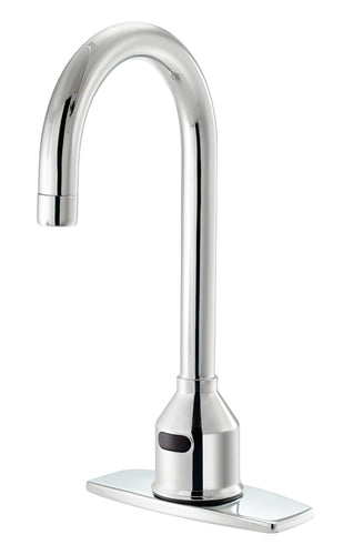 Krowne 16-650P Deck Mount Electronic Faucet - Single Hole, Gooseneck Spout, Battery Operated-cityfoodequipment.com