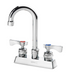 Krowne 15-325L-W-E2 Deck Mount Faucet w/ 3 1/2" Gooseneck Spout & VR Wrist Action Handles - 4" Centers, 0.5 GPM-cityfoodequipment.com