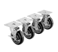 Krowne 28-107S 4 Piece Universal Plate Caster Set w/ 5" Wheel, 4 x 4"-cityfoodequipment.com