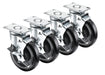 Krowne 28-113S 4 Piece Universal Plate Caster Set w/ 5" Wheel, 2 3/8 x 3 5/8"-cityfoodequipment.com